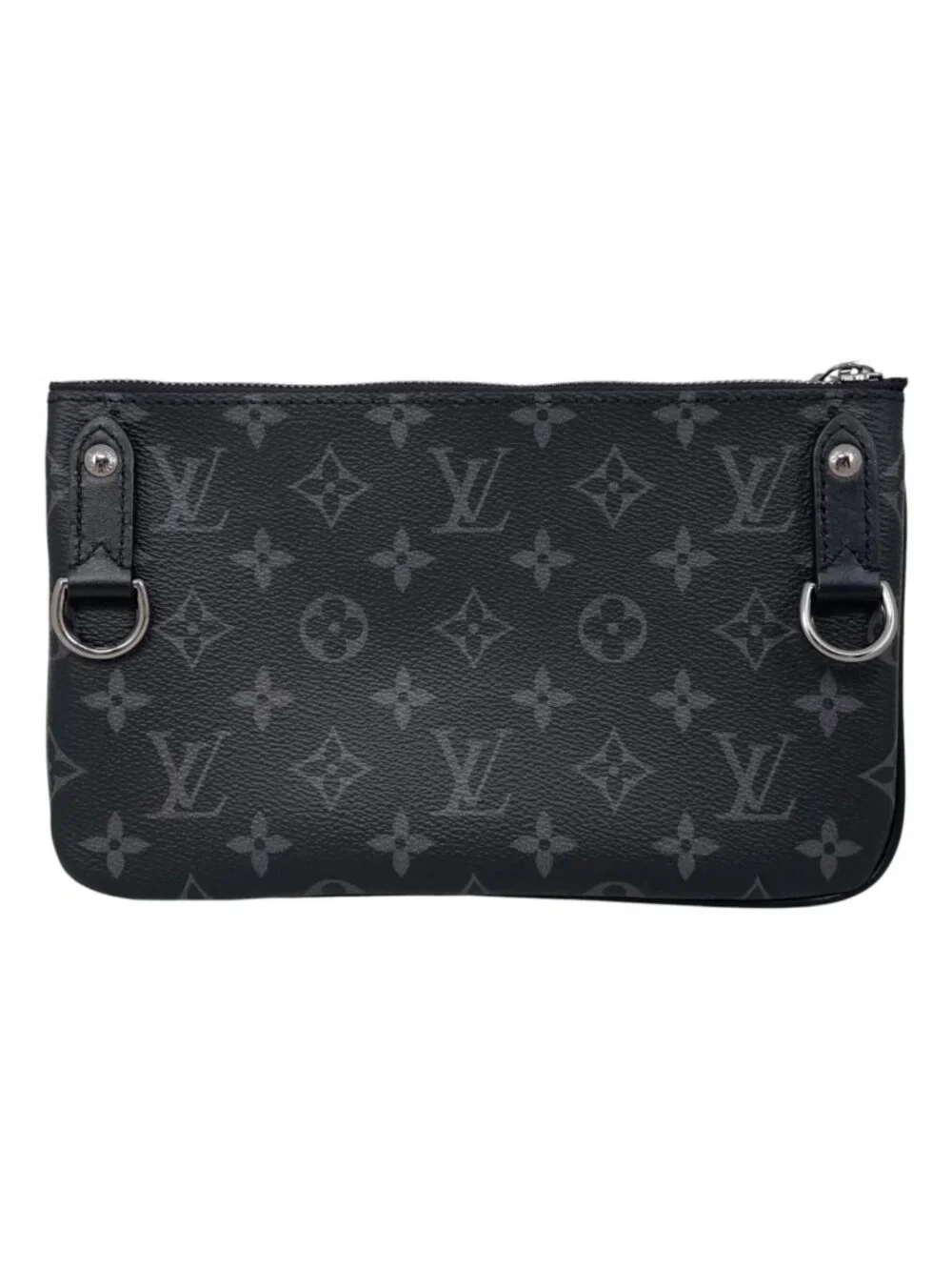 Louis Vuitton Shoulder Bag Trio Messenger Monogram Eclipse Reverse Black Gray